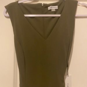 Green jumpsuit, Calvin Klein, tie around waist, my camera quality is bad sorry!